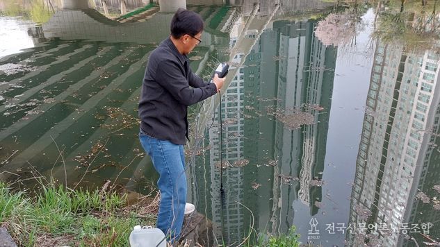 공지천 붕어폐사 현장 조사