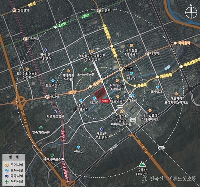 위치도(강남구 도곡동 465번지 일대)