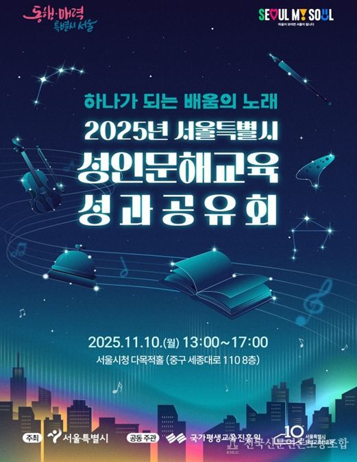 '2025년 서울특별시 성인문해교육 성과공유회' 포스터