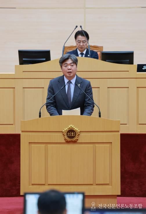 본회의 5분자유발언 중인 박원종 전남도의원