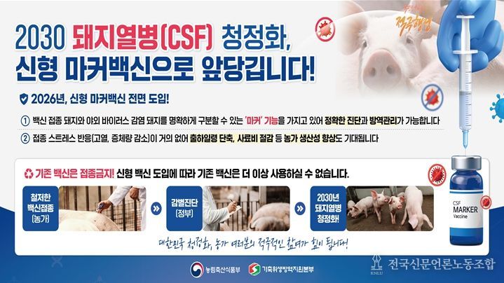 돼지열병 마커백신 접종 홍보물