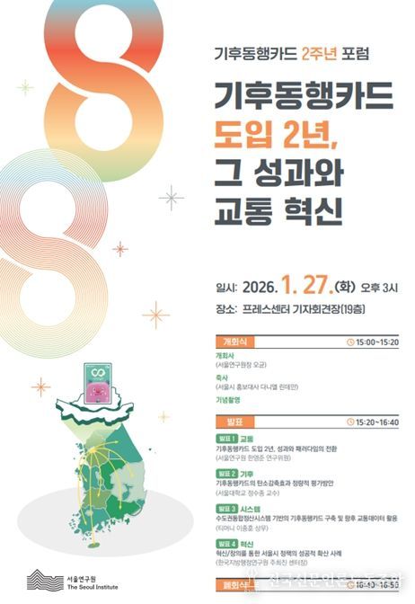 '기후동행카드 도입 2년, 그 성과와 교통 혁신' 포럼 포스터