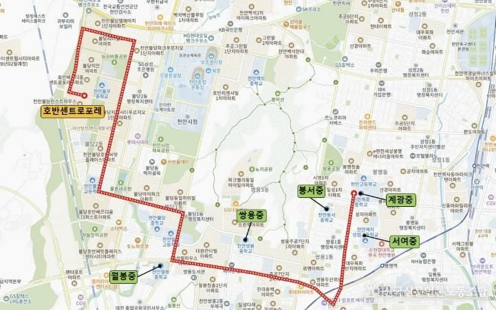 불당동지역 학생노선 신설