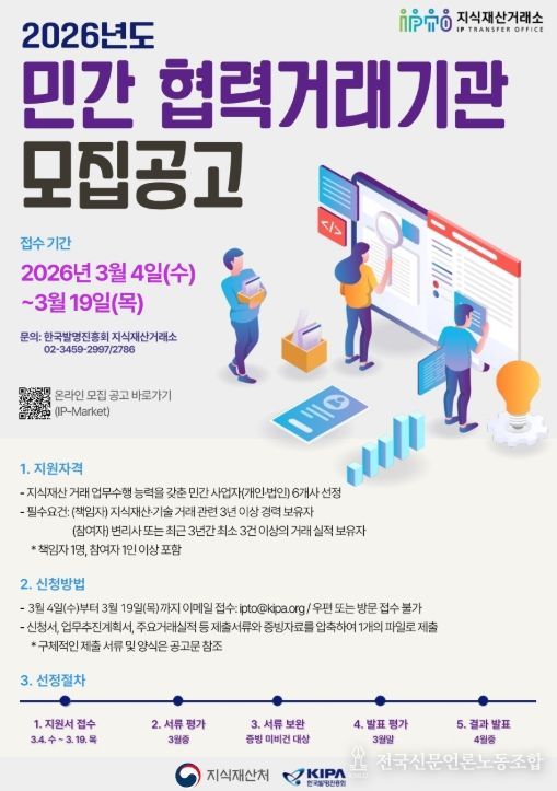 2026년도 '민간 협력거래기관' 모집 공고문