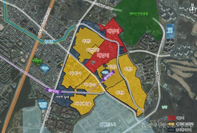 거여·마천재정비촉진지구 위치도